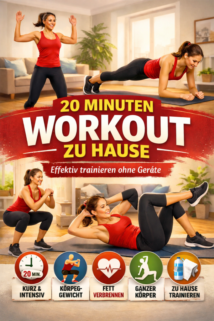 20 Minuten Workout zu Hause: Effektiv trainieren ohne Geräte